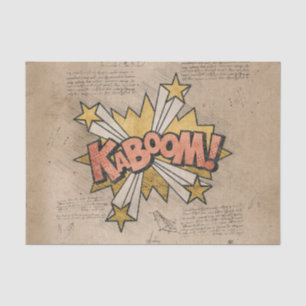 Papier Mousseline KABOOM ! Livre de bande dessinée vintage Steampunk