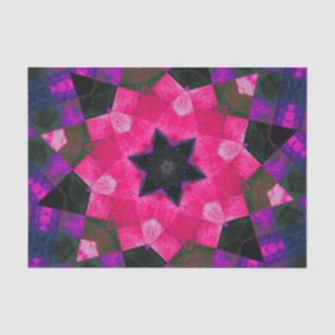 Papier Mousseline Kaleidoscope rose violet et noir