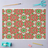 Papier Mousseline Kaleidoscope rouge, vert et blanc (Artisanat)