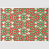 Papier Mousseline Kaleidoscope rouge, vert et blanc (Recto)