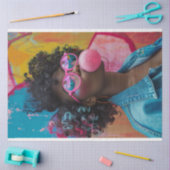 Papier Mousseline Kaléidoscopique Karen souffler la bulle Gomme déro (Artisanat)