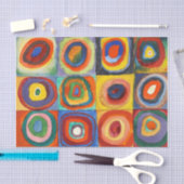 Papier Mousseline Kandinsky - Carrés aux cercles concentrés (Artisanat)