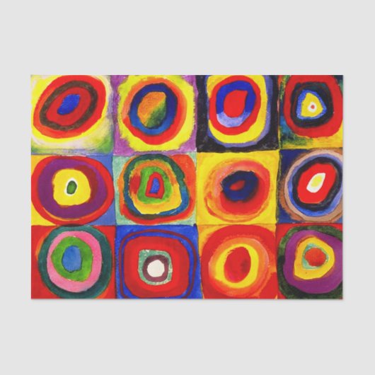 Papier Mousseline Kandinsky Farbstudie Cercles Carré Quadrate Art (Recto)