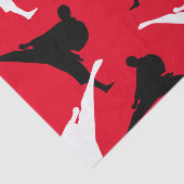Papier Mousseline Karate kick pose silhouettes arts martiaux thème (Détail)
