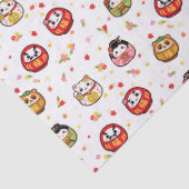 Papier Mousseline Kawaii daruma pattern (Détail)