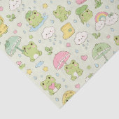 Papier Mousseline Kawaii Frog Rainy Day Pattern Wrapping Paper (Détail)