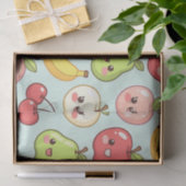 Papier Mousseline Kawaii Fruit Seamless Pattern Cute Cartoon (Cadeau)