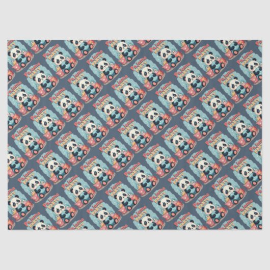 Papier Mousseline Kawaii Panda Pajama Party Cosy Slepov esthétique (Recto)