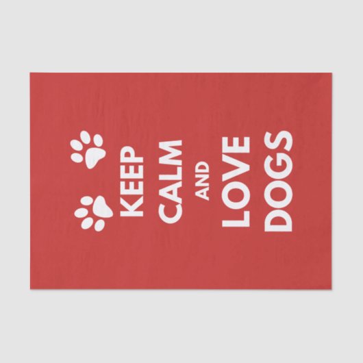 Papier Mousseline Keep calm and love dogs (Recto)