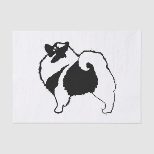 Papier Mousseline Keeshond Graphics - Cute Original Chig Art (Recto)