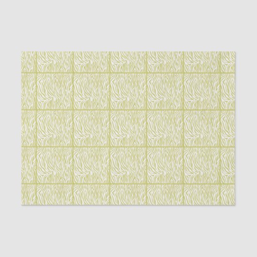 Papier Mousseline Khaki Safari Zebra, design carrelé (Recto)