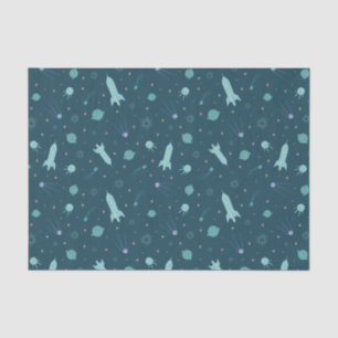 Papier Mousseline Kids Rocket Ship to Space Travel Saturn Planètes