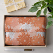 Papier Mousseline Kimono floral moderne Impression, Coral Orange sur (Cadeau)