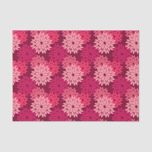 Papier Mousseline Kimono floral moderne Imprimer, Coral rose et Bour (Recto)