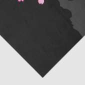 Papier Mousseline Kimono japonais Sakura noir et blanc (Détail)