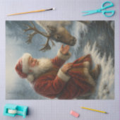 Papier Mousseline Kindred Spirits Santa & Reindeer Winter Decoupage (Artisanat)