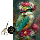 Papier Mousseline Kingfisher & Australian Protea Blooms Découpage
