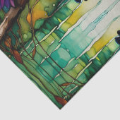 Papier Mousseline Kingfisher perché au-dessus des Fleurs sauvages d' (Détail)