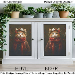 Papier Mousseline Kitten Festif Rustique, Manteau & Écharpe ED7L Déc