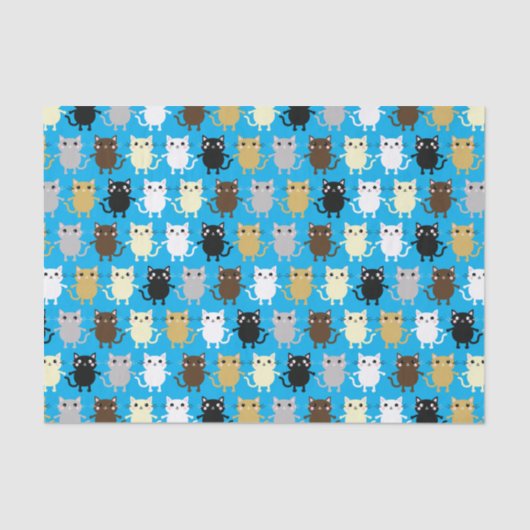 Papier Mousseline Kitty Chat Anniversaire Fête Enfants (Recto)