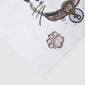 Papier Mousseline Kitty Chat Kitten Rose violet or fête d'anniversai (Détail)