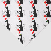 Papier Mousseline Kitty de Noël moderne à Santa Hats (Détail)