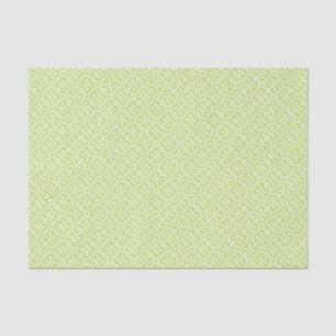 Papier Mousseline Kiwi Green Motif grec