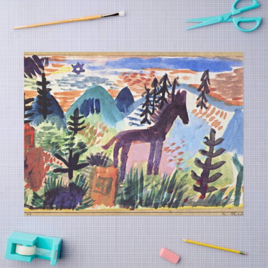 Papier Mousseline Klee - Le Cheval, célèbre peinture (Artisanat)