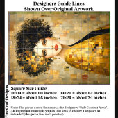 Papier Mousseline Klimt Style Portrait Femme En Or EB5R Découpage