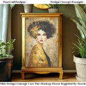 Papier Mousseline Klimt Style Portrait Femme En Or EB5R Découpage