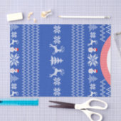 Papier Mousseline Knit bleu hiver Chandail de Noël personnalisé (Artisanat)