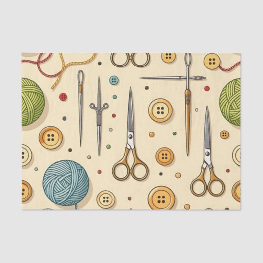 Papier Mousseline Knitting Crochet Sewing Tools Pattern (Recto)