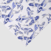 Papier Mousseline Koi bleu et blanc (Détail)