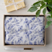 Papier Mousseline Koi bleu et blanc (Cadeau)