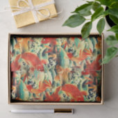 Papier Mousseline Koi carpe Papier Tissu (Cadeau)