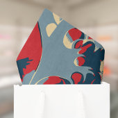 Papier Mousseline Koi Fish in Great Wave Style with Red Navy Blue