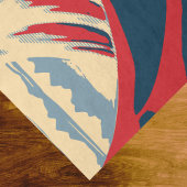 Papier Mousseline Koi Fish in Great Wave Style with Red Navy Blue