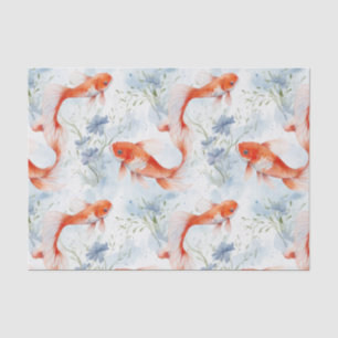 Papier Mousseline Koi Fish White Winter Pond Decoupage