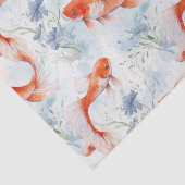 Papier Mousseline Koi Fish White Winter Pond Decoupage (Détail)