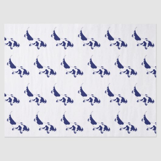Papier Mousseline Koi Poisson Karp #1 do-it-yourself couleurs bleu (Recto)