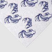 Papier Mousseline Koi Poisson Karp #4 do-it-yourself couleurs bleu (Détail)
