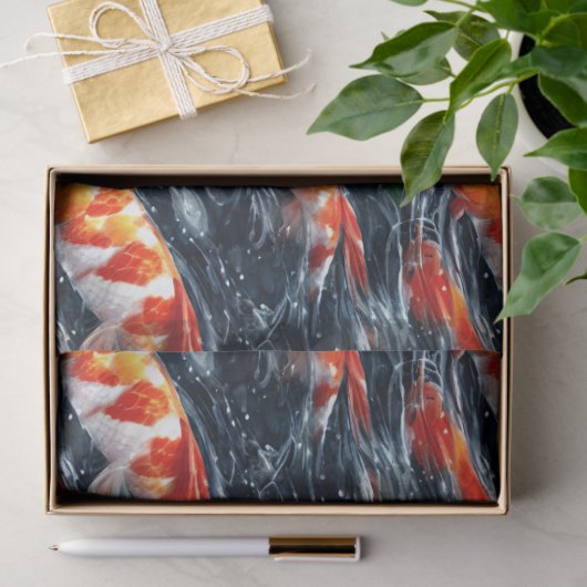 Papier Mousseline koi poissons Design Tissu Papier (Cadeau)