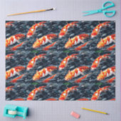 Papier Mousseline koi poissons Design Tissu Papier (Artisanat)