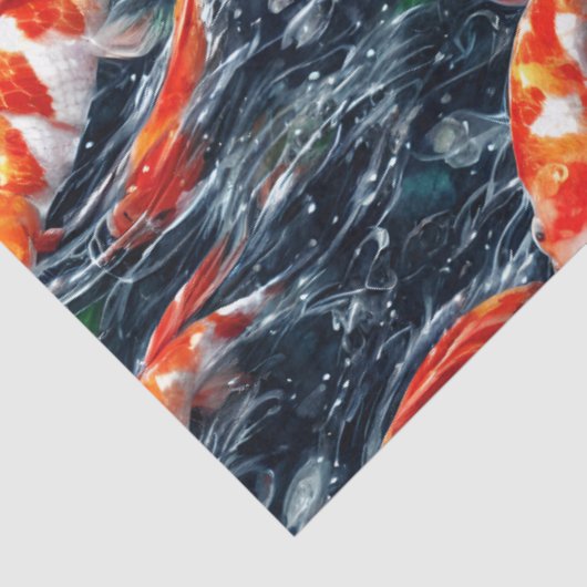 Papier Mousseline koi poissons Design Tissu Papier (Détail)