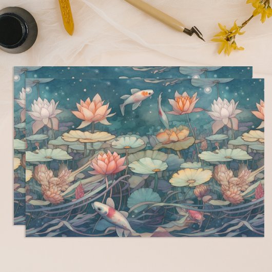 Papier Mousseline Koi Pond