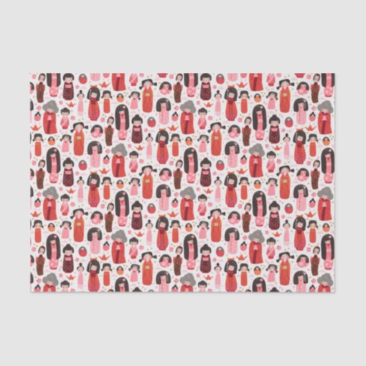 Papier Mousseline Kokeshi japonais très joli (Recto)
