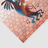 Papier Mousseline Kokopelli Blues Music 2 Découpage Coucher de solei (Détail)