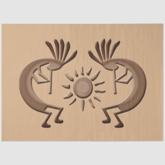 Papier Mousseline Kokopelli Golden Sun Découpage brun (Recto)