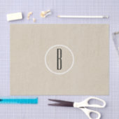 Papier Mousseline Kraft Brun Chic Monogramme Lettre Initiale Rustiqu (Artisanat)