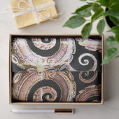 Papier Mousseline Kraken Steampunk Octopus Ornate Gold Black (Cadeau)